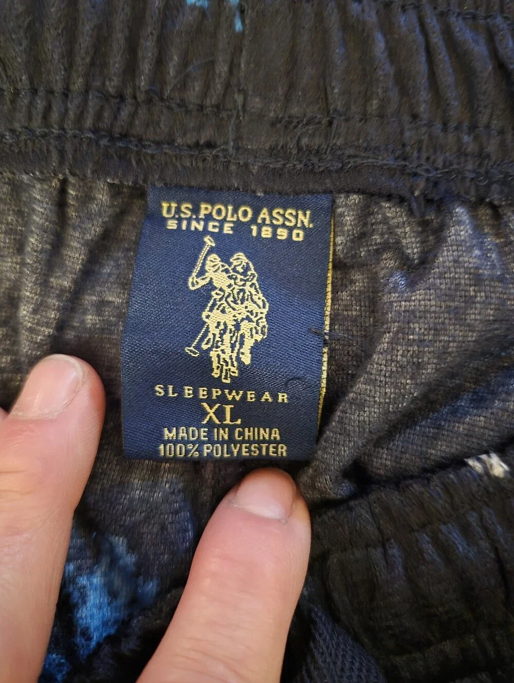 U. S. Polo Assn. Navy Lounge Pants with Blue & White Accents